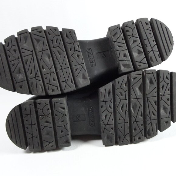 SAYDO Black Leather Lugged Sole Platform Chelsea Boots Ankle Booties EU 36 US 6 - Picture 10 of 12